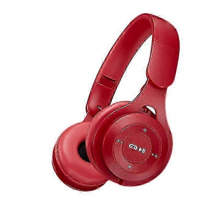 M6 Wireless Foldable Headset Macarons Heavy Bass-Red 26s
