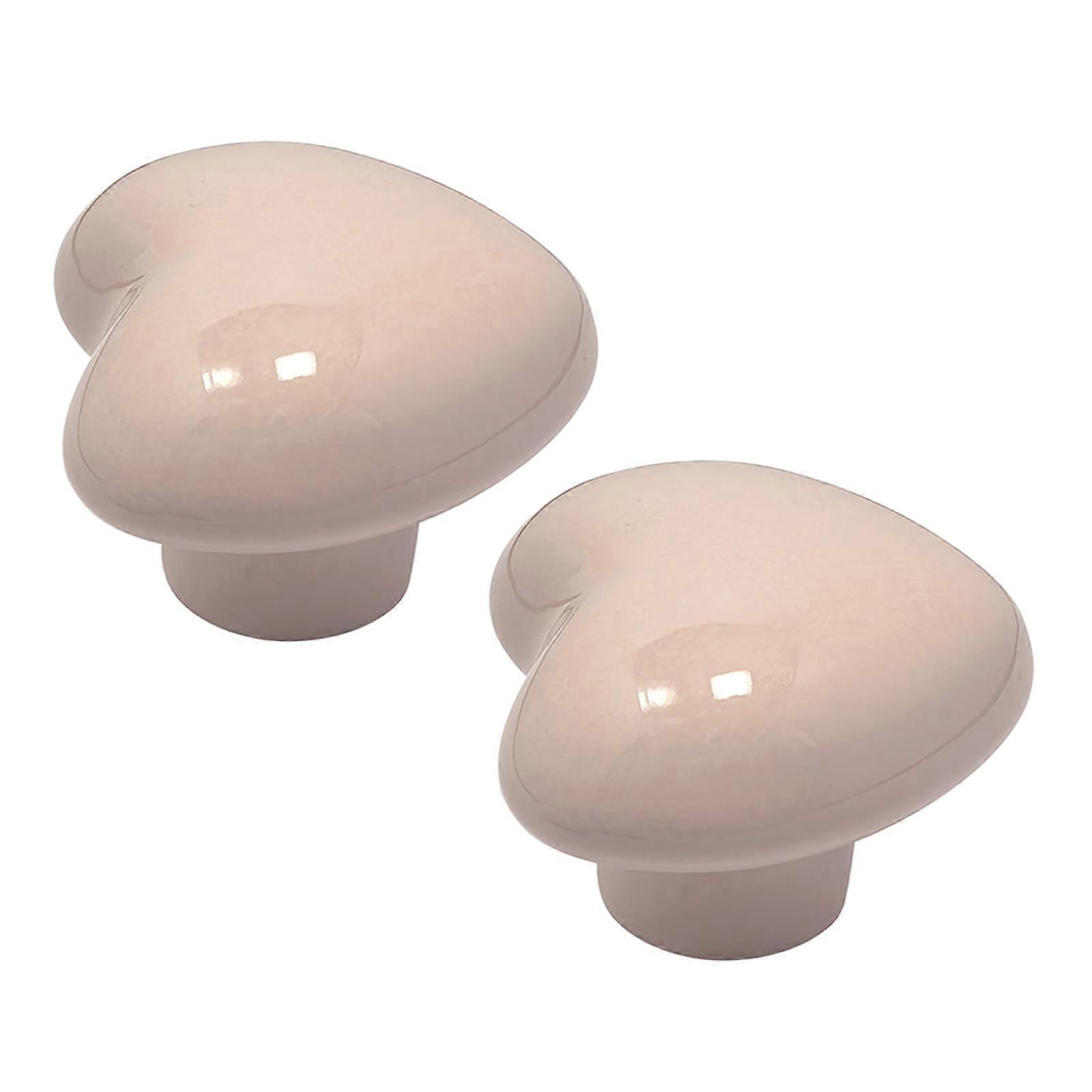 3pcs Charming Ceramic Heart Cupboard Pulls Kids Friendly Easy To Install Decorative Drawer Handles for Nursery & Home  Pink