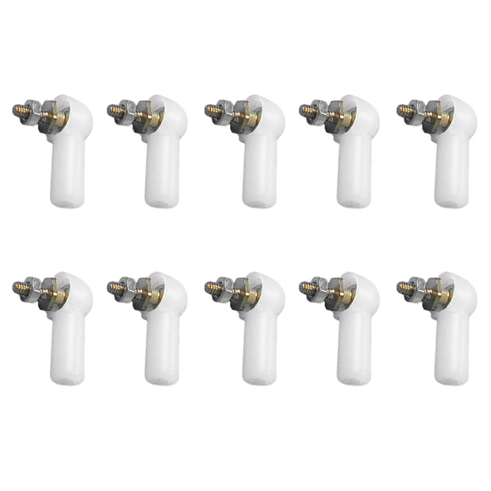 10pcs Tie Rod End Ball Joint Connectors Model Rod Ends Ball Head For Detailed Scale Model And Easy Assembly Model Part  White 3mm