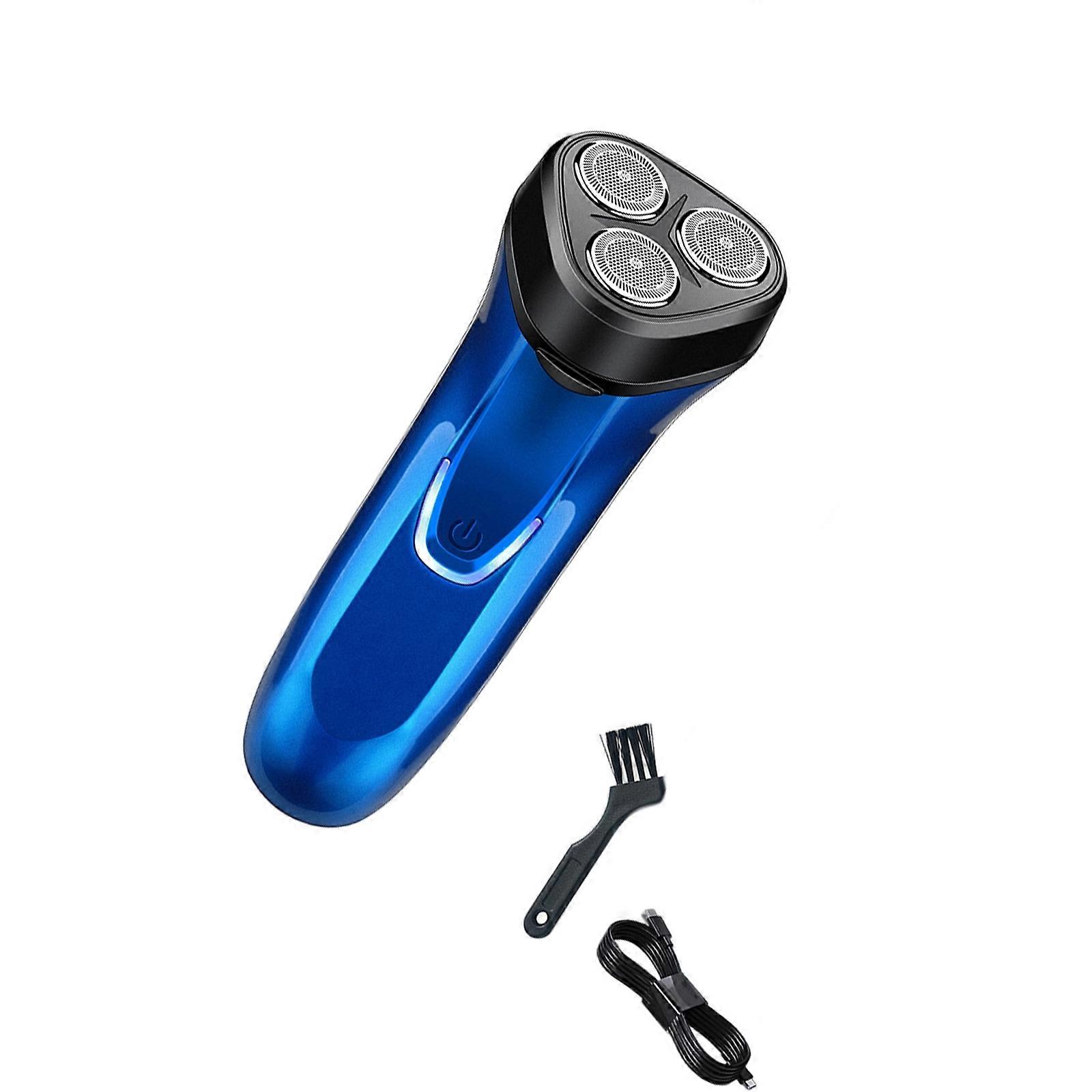 Small Rechargeable Men Shaver Wet and Dry Shaver Efficient Shaving Tool Rechargeable Travel Trimmer for Outdoor Grooming  Blue