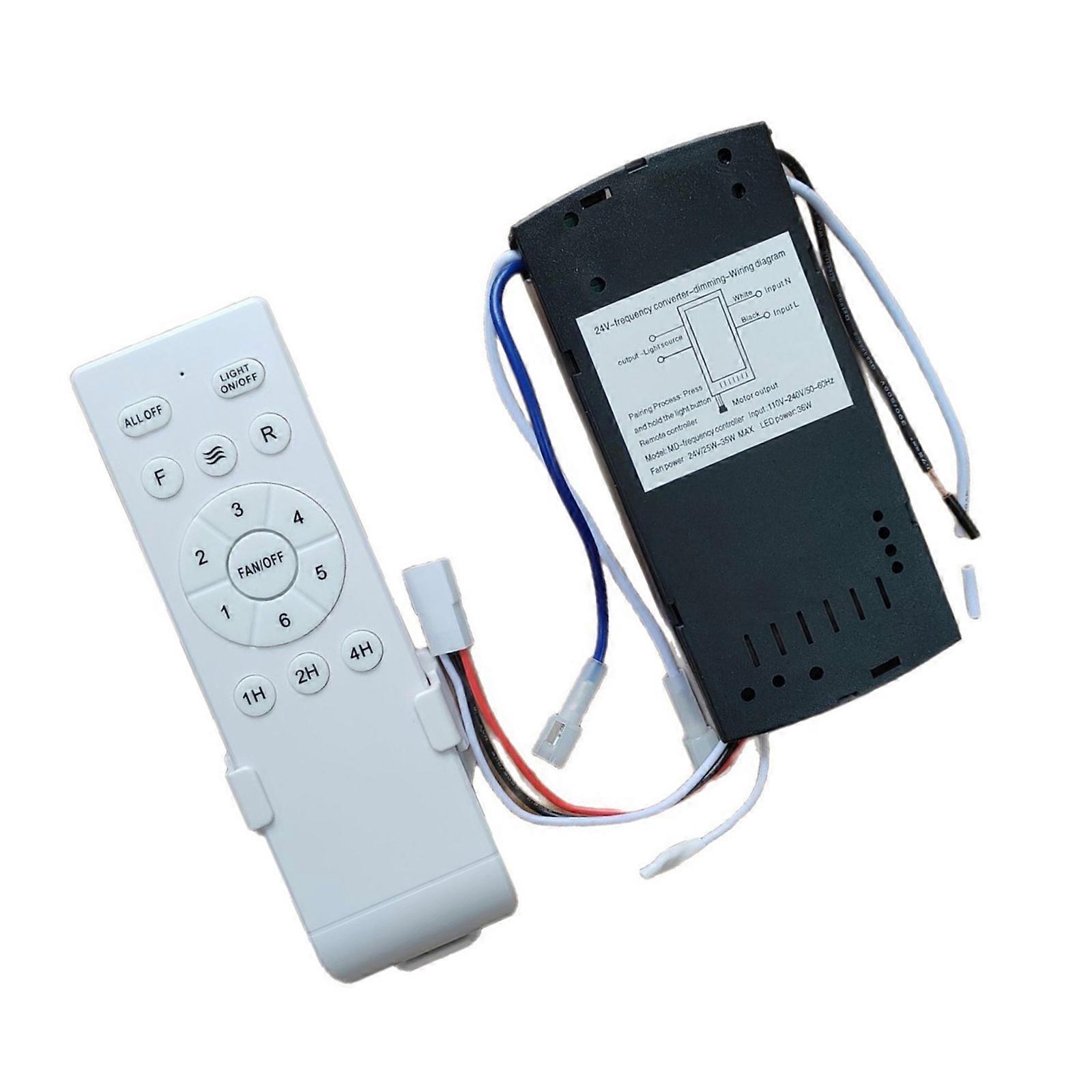 Universal Ceiling Fan Remote Control Kit Replacement 6 Speed Remote Receiver Controller For Home Ceiling Fan Light Multicolor