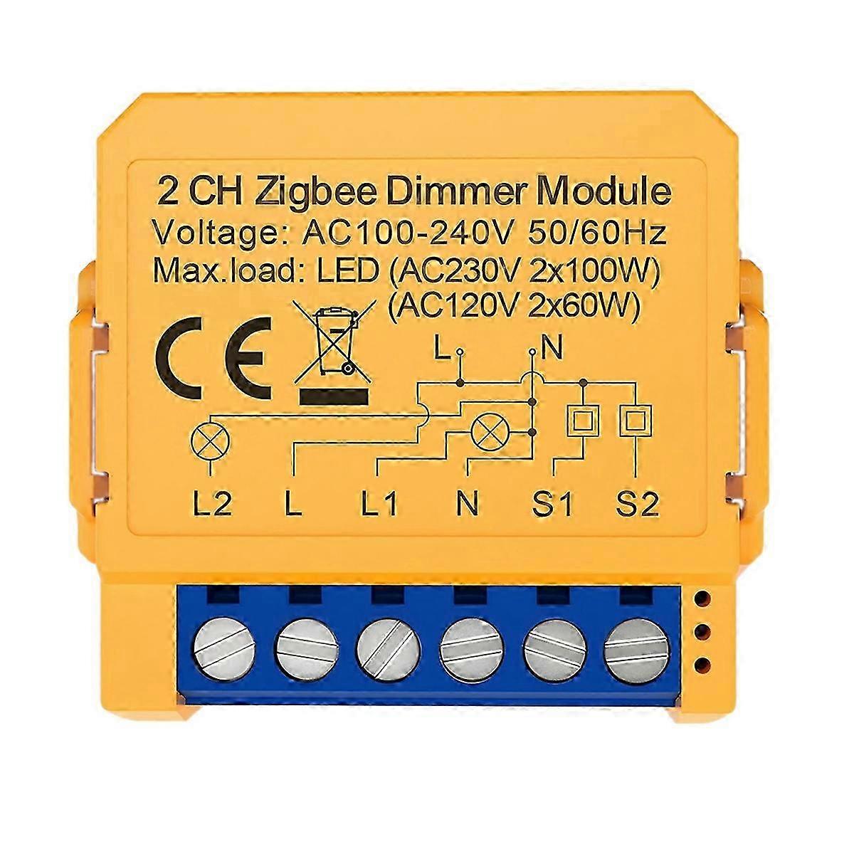 Tuya ZigBee Dimmer Switch Module Ondersteunt 2-wegbediening szrh