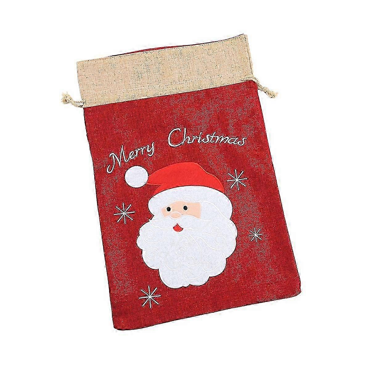 Christmas present bag with drawstring closure