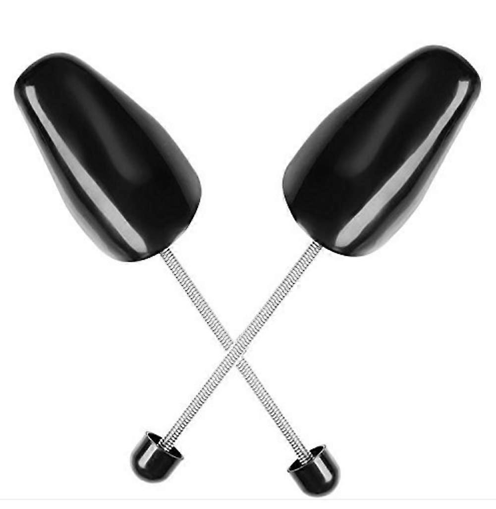 Mens Adjustable Shoe Trees with Spring Tension, Plastic Shoe Shapers for US Size 5.514, Pair, Black
