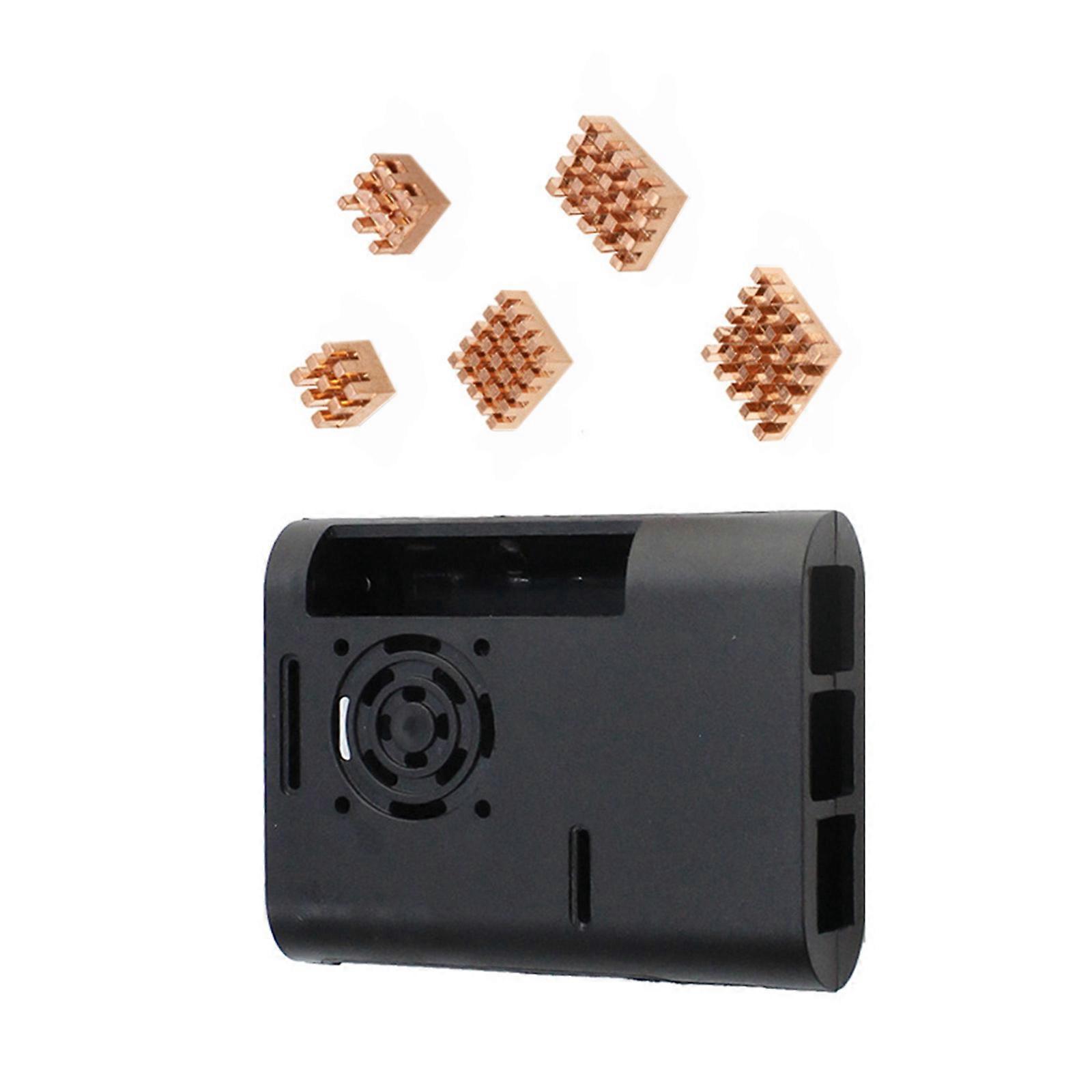 Case Cover For RPI5B Protective Case with Cooling Fan and Heatsinks Effective Heat Dissipation Solution Multicolor