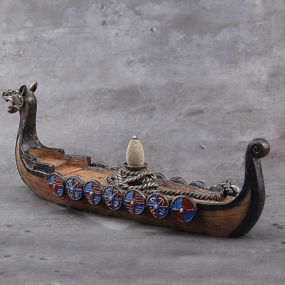 Ceramic Incense Holder Viking Dragon Boat