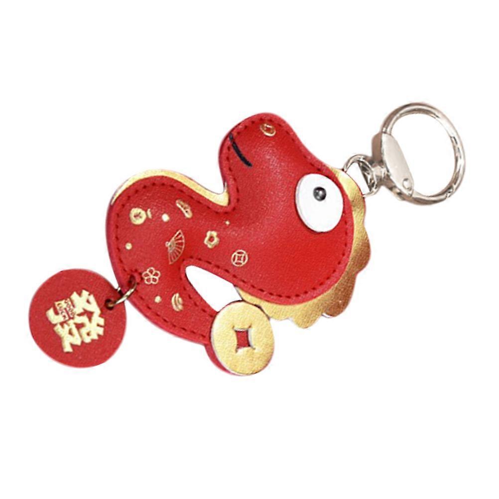 Chinese New Year 2025 Snake Keychain Red Color Alloy Material Good Luck Charm 1Pack