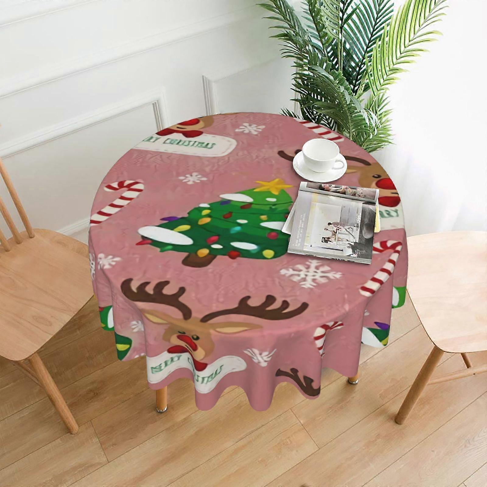 Merry Christmas Rectangular Tablecloth, Water Resistance Antiwrinkle Spillproof Soft Fabric, compatible with 60in table