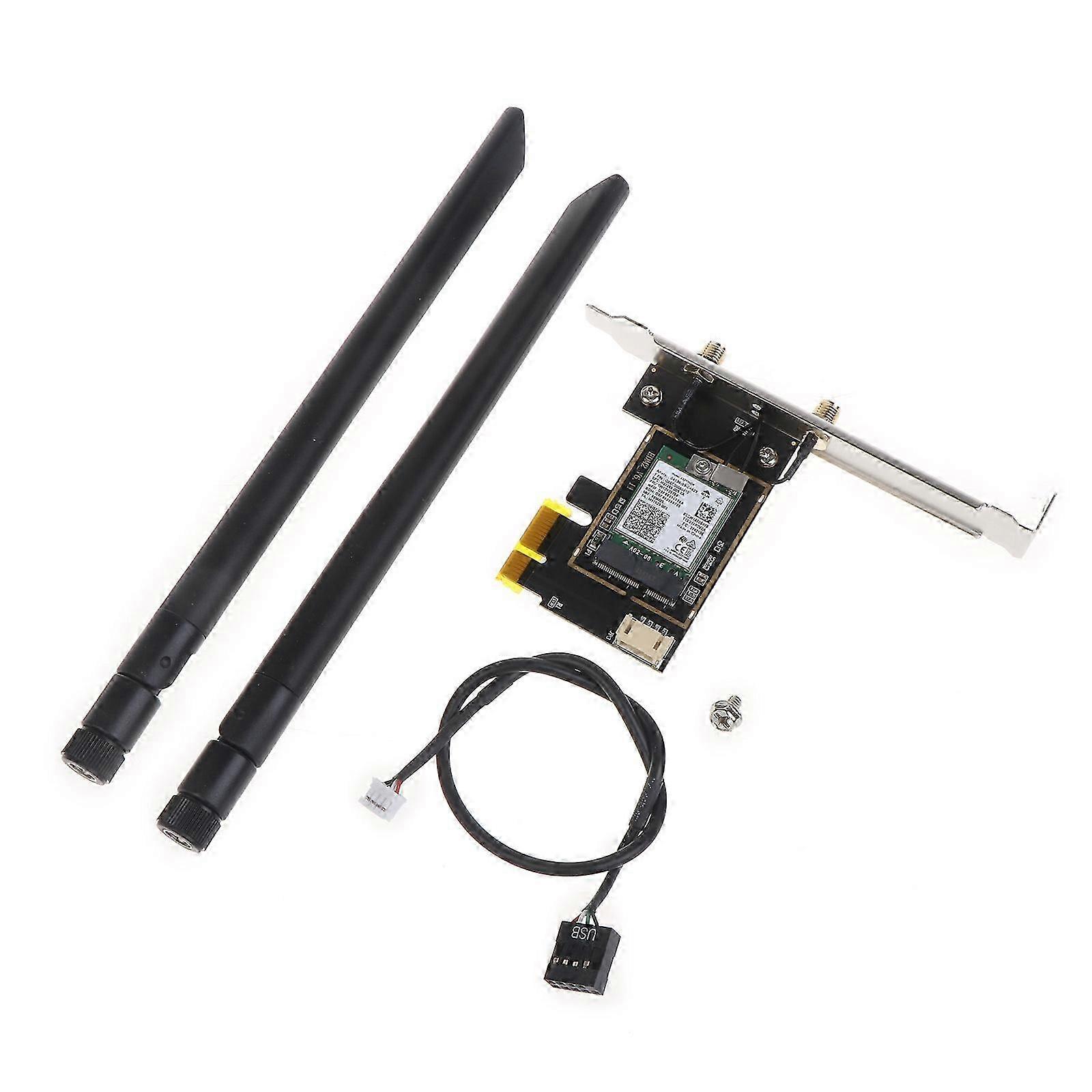 Pcie Wireless Network Card Wifi 6E Lan Receiver AX210 Bluetooth-compatible 5.2 2400Mb Dual-Band 5.8GHz/2.4GHz+2 Antennas