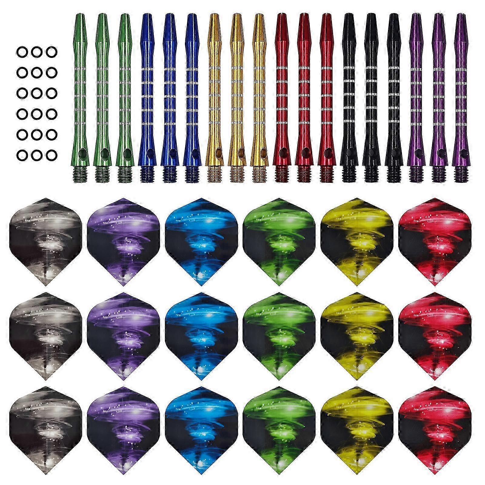 Dart Stem and Flights Set in 2BA Thread Mediums Aluminum Shafts Dart Professional Dart Accessories Set for Dart Game