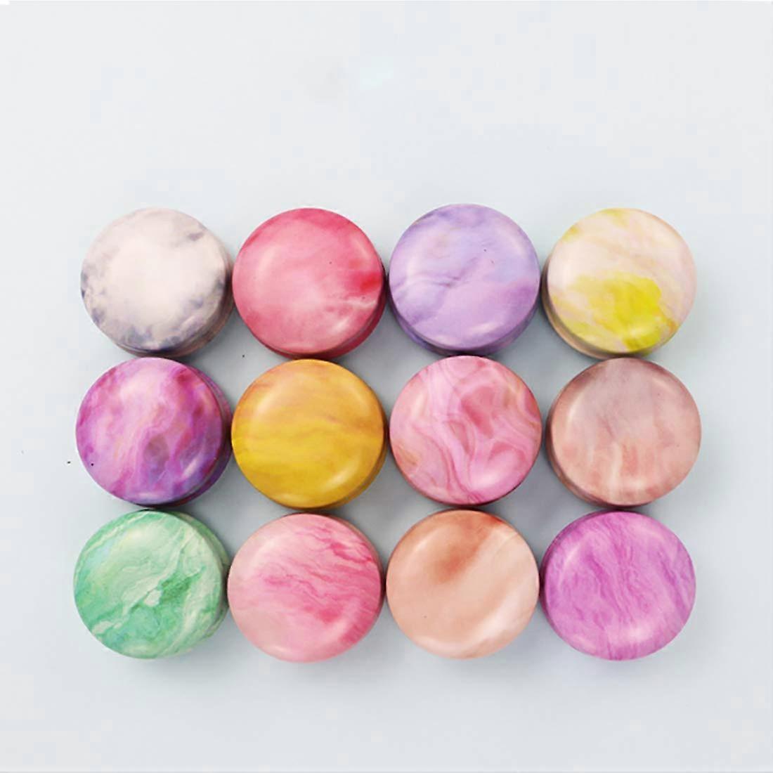 12pcs Mini Tinplate Box With Lids Empty Round Tin Jars Aromatherapy Aluminum Tins For Candles Balm Stud Organizer Macaron