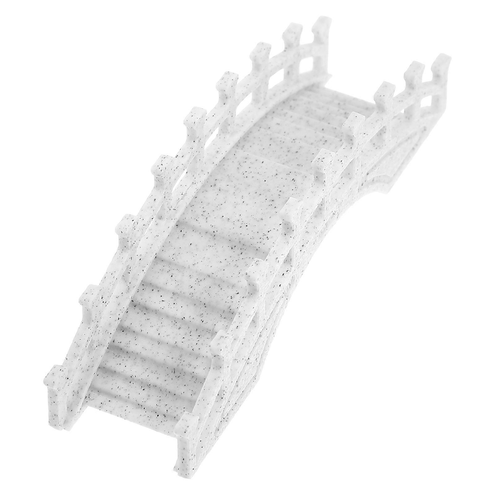 Miniature Garden Bridge for Decoration with Realistic Detailing Grey Plastic