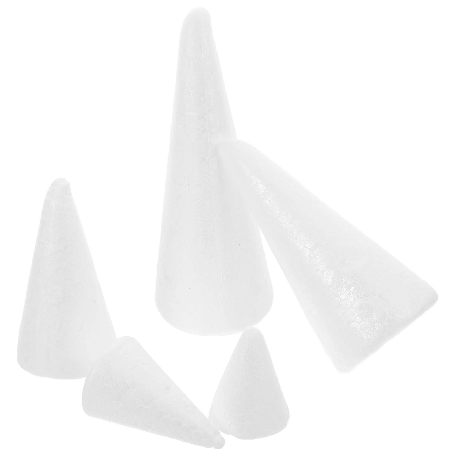 Polystyrene Shapes Solid Cone Decorations Christmas Tree Teens 5Pcs