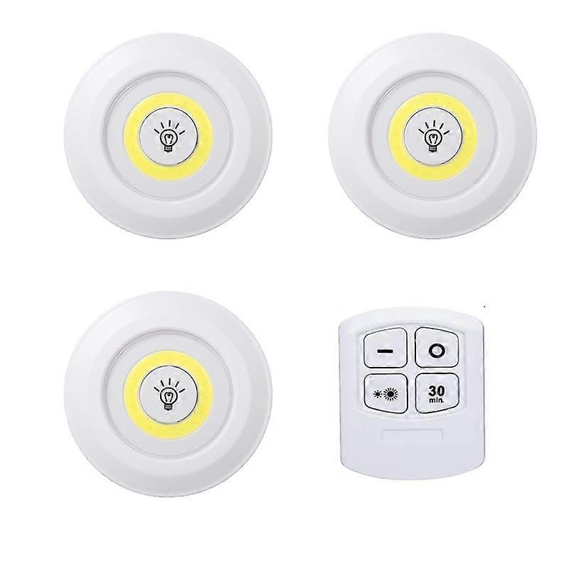 LED Cabinet Lights Wireless Under Cabinet Lighting 3 Pack Rechargeable Puck Lights with Remote
