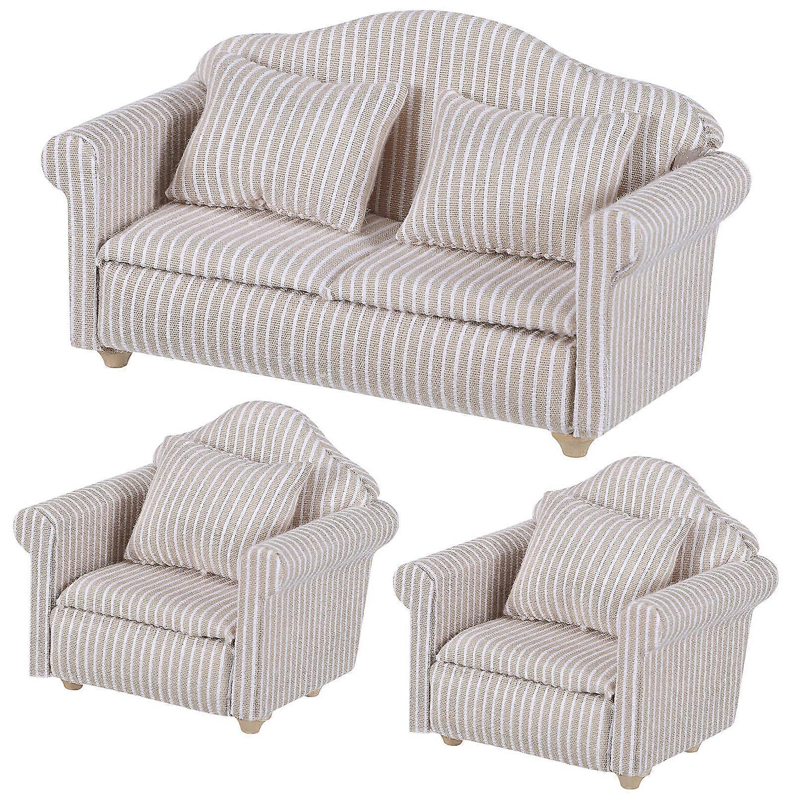 3Pcs Puppe Couch Sofa Miniatur Möbel Modell High Simulation Sofa Miniatur Puppe Dekorationen
