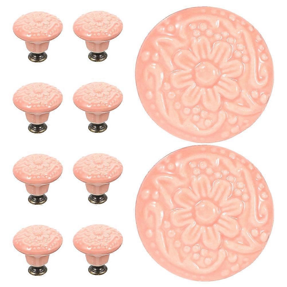 Ceramic Drawer Knobs for Home Use Pink Cabinet Hardware with Simple Pieces