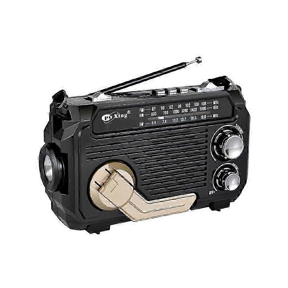 Solar-Powered Emergency Radio with Hand Crank, FM/AM/SW Bands, Bluetooth 5.2, TF Card, USB Port