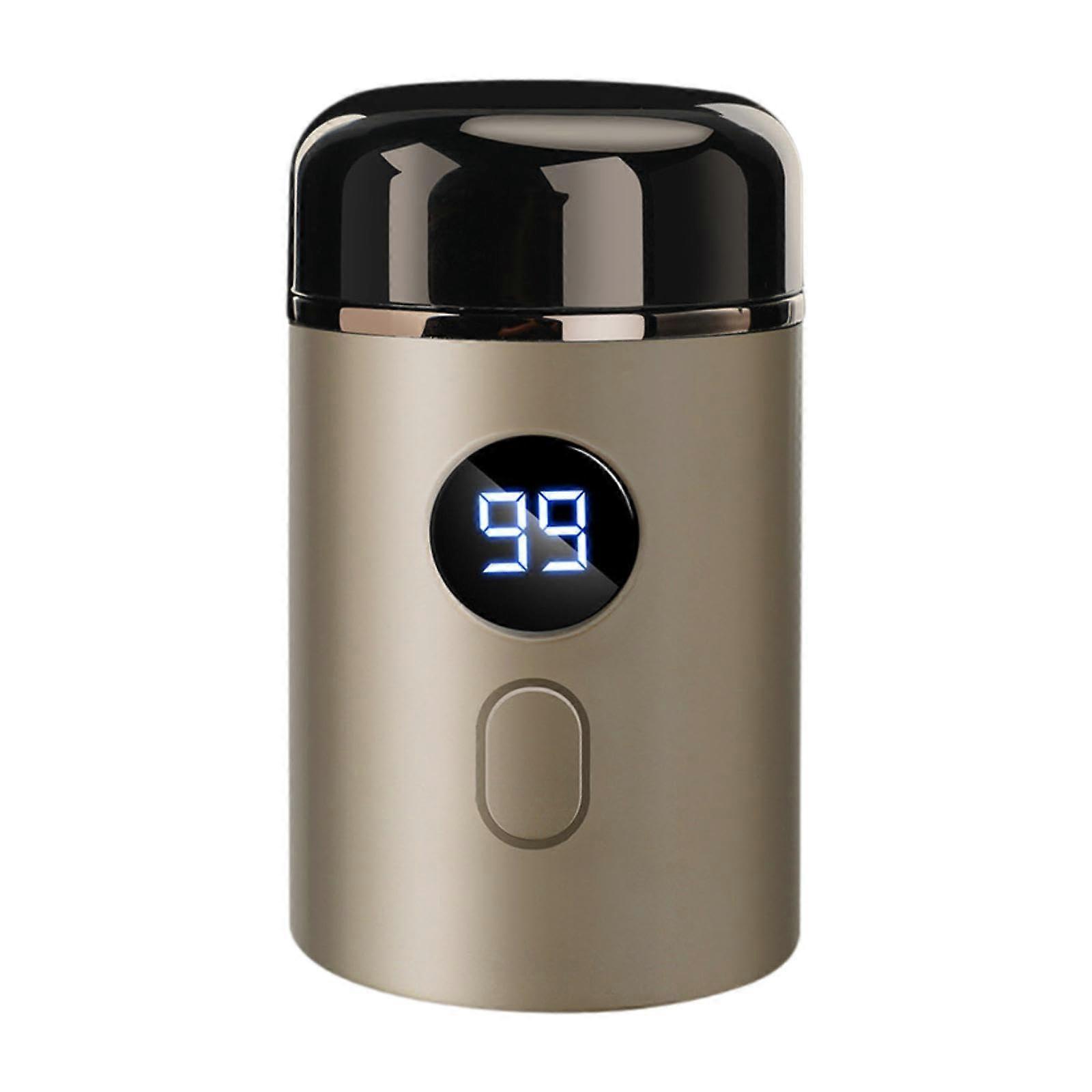 Electric Shaver for Men Compact Speed Beard Trimmer with Power Display Travel Gold