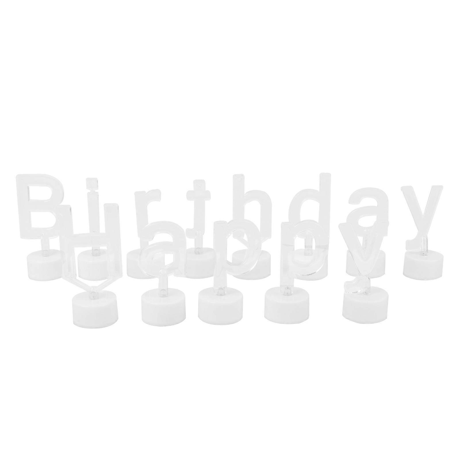 Creative LED Birthday Candle Lamp for Decor Transparent 1Set Letters