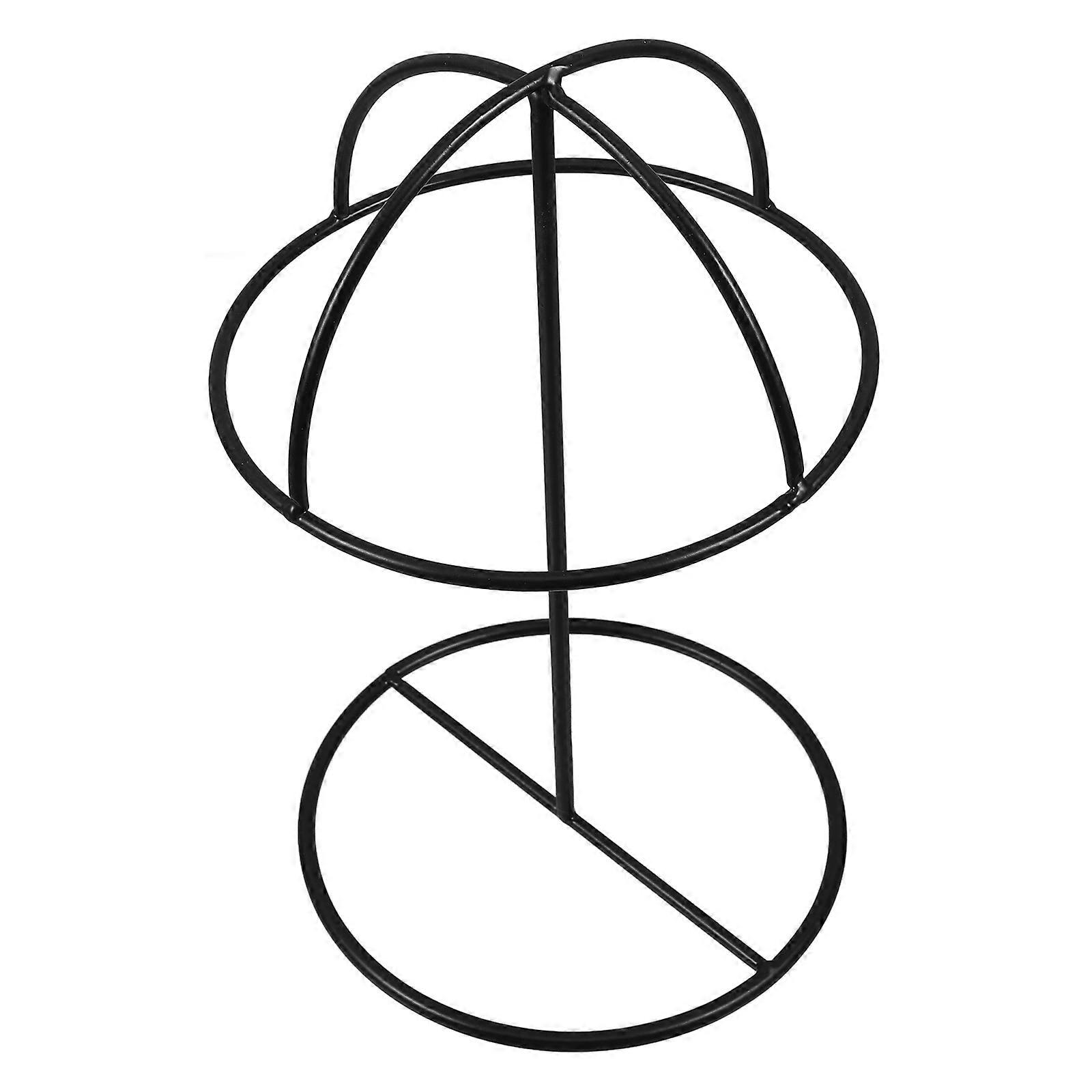 Iron Hat Display Holder Black Metal for Desktop Use