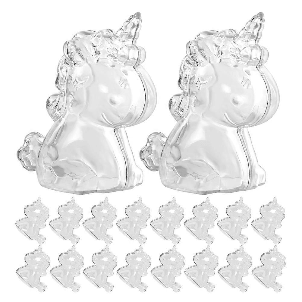 Unicorn Storage Box Transparent for Storage 24Pcs Clear Containers