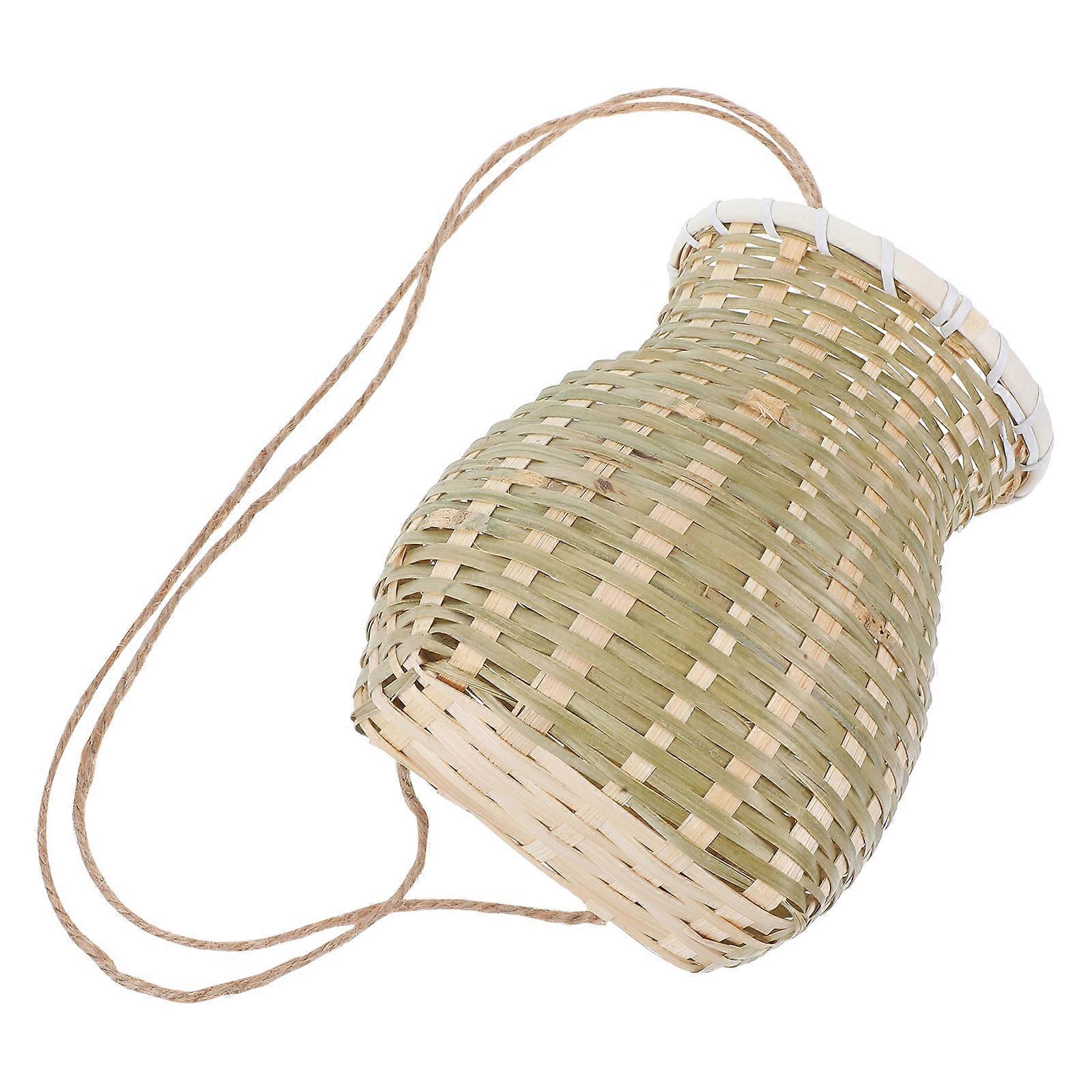 Rustic Bamboo Handwoven Small Basket for Storage Use 1 Piece