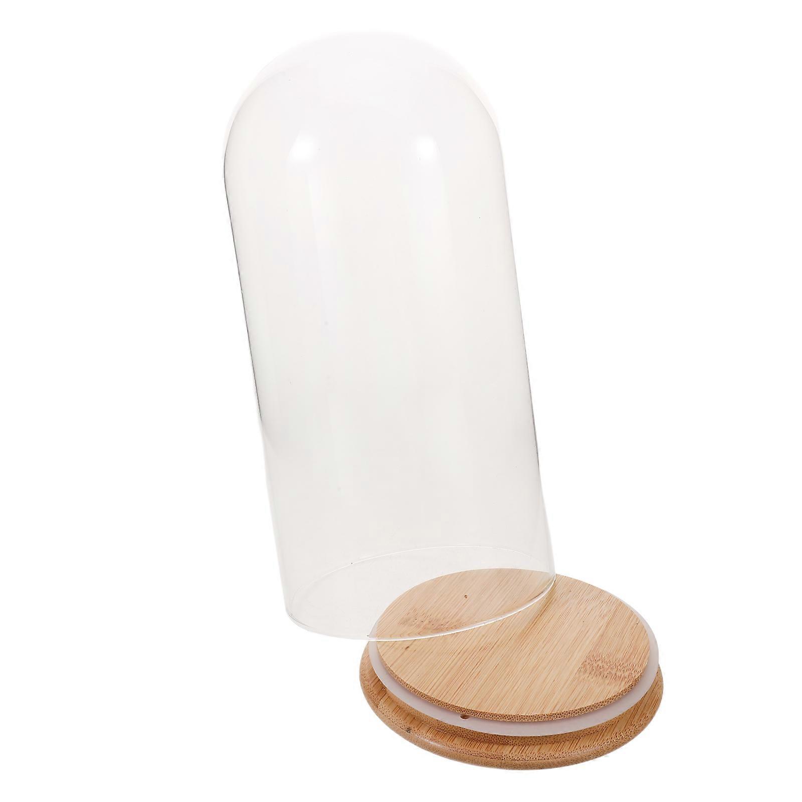 Glass Dome Cloche with Base for Display Clear Transparent Protective Cover