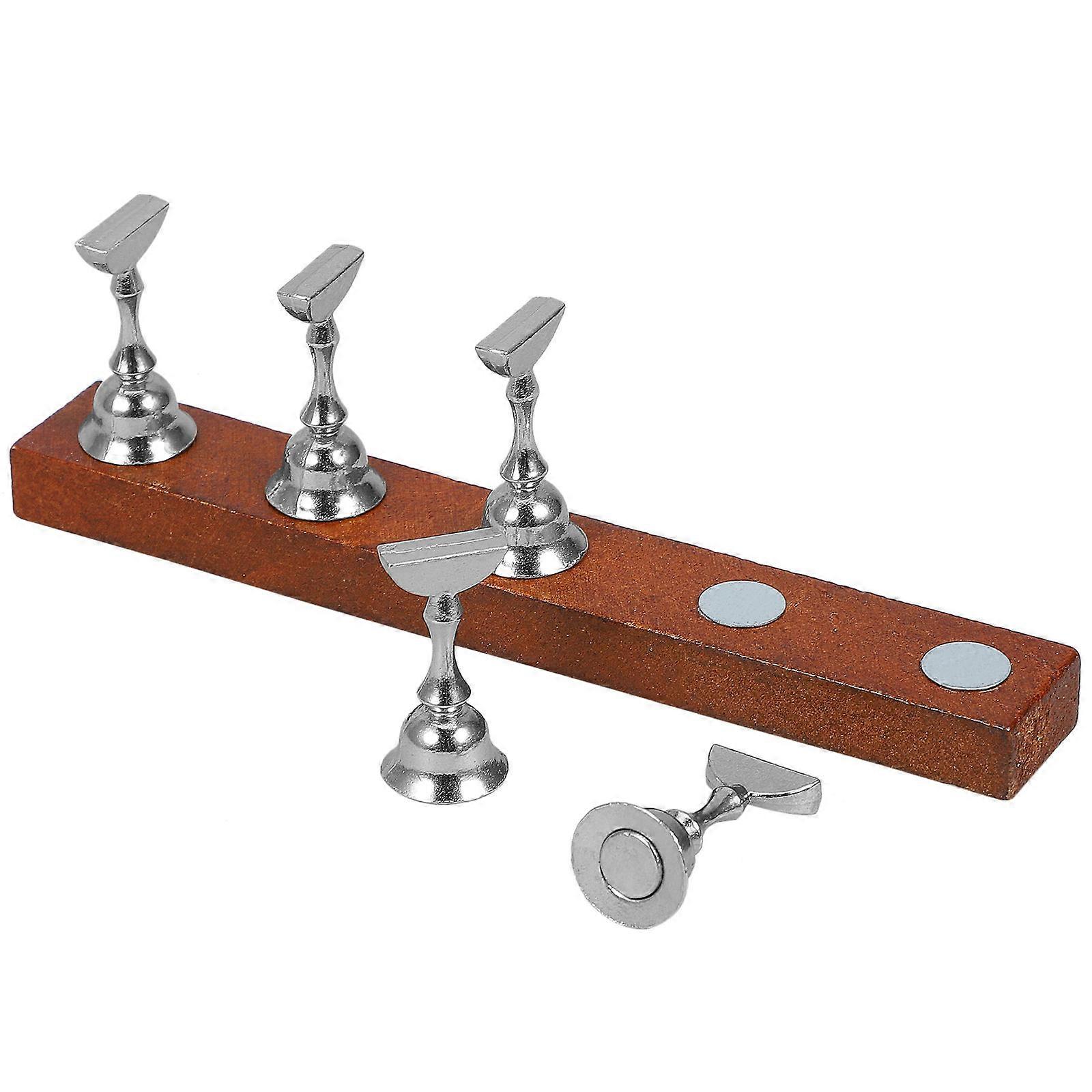 Nails Display Stand with Wooden Base for Nail Care 3Sets Organizer