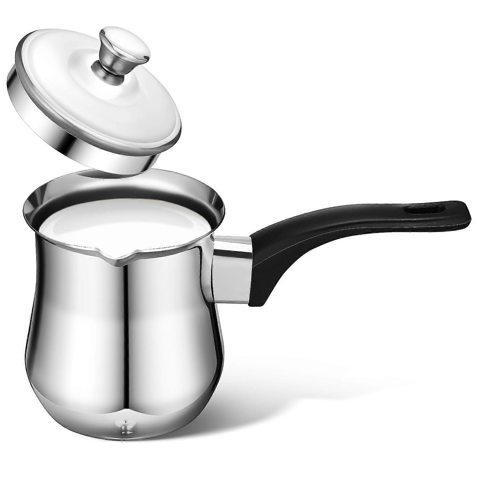 Coffee Pot Stainless Steel for Stove Top Brewing with Lid