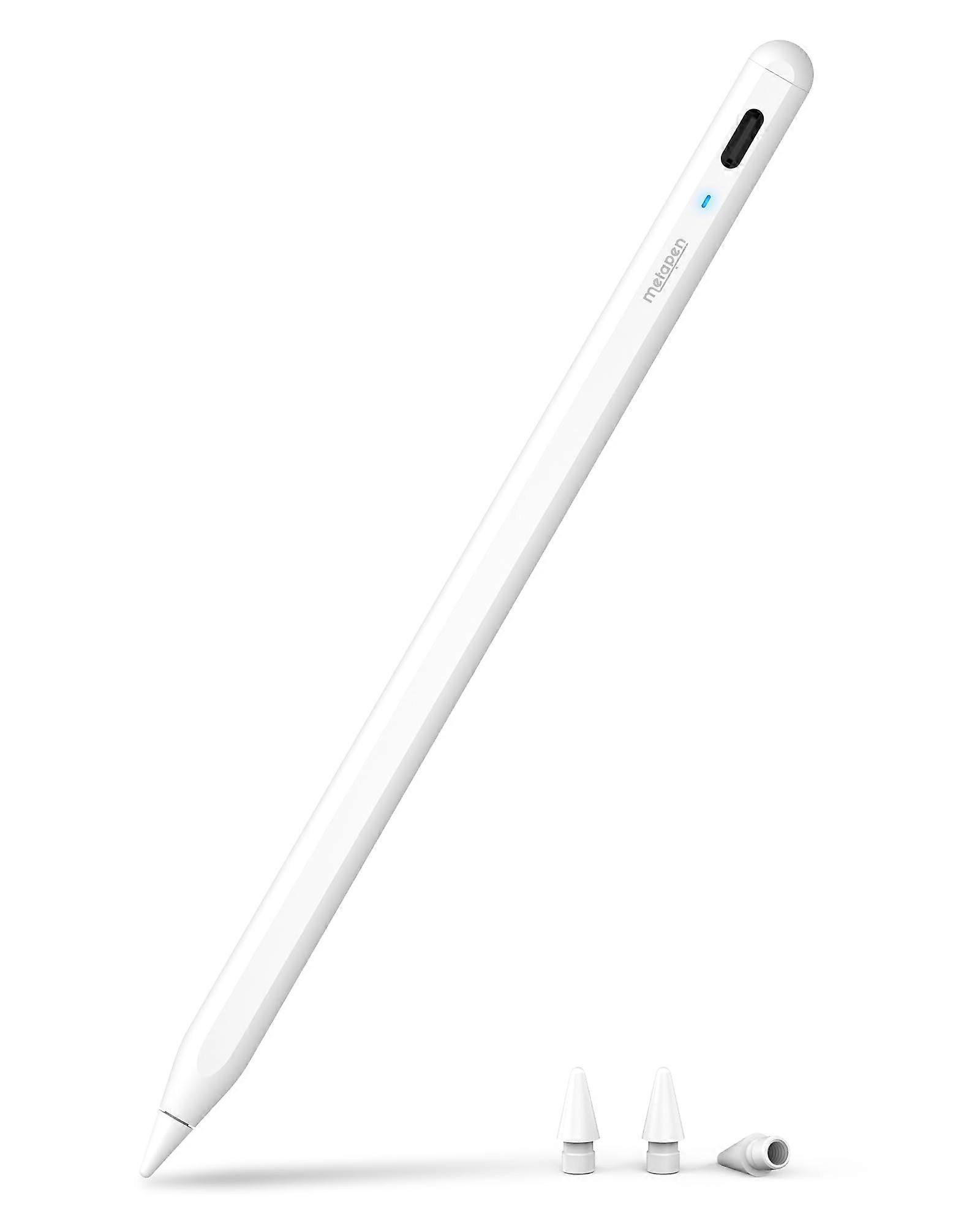 Stylus Pen with PixelLevel Precision, Tilt and Palm Rejection, Fast USBC Charging, White for iPad