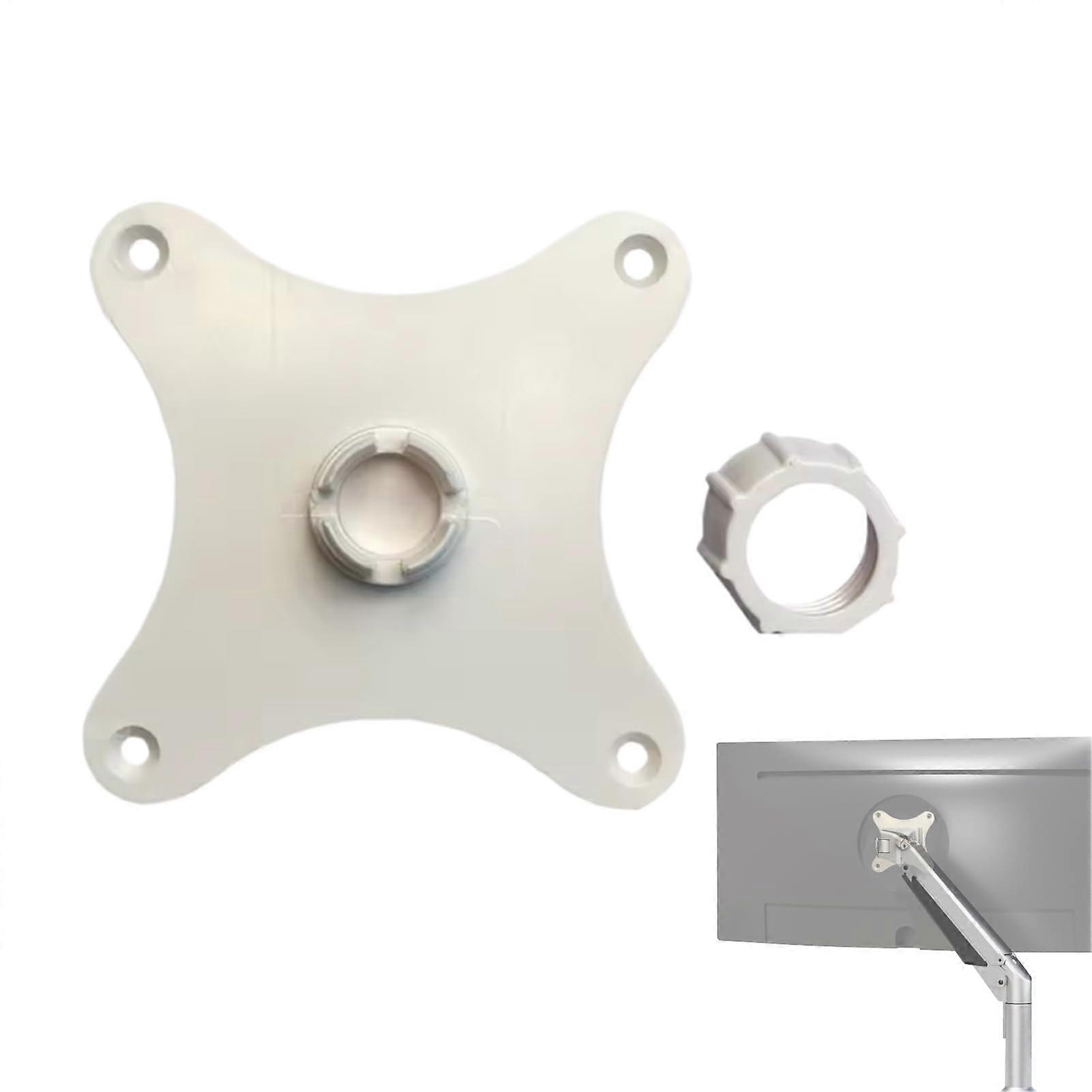 Monitor Mounting Bracket Adapter 75mm Hole, 17mm Ball Head, VESA 75x75 Compatible, Portable White