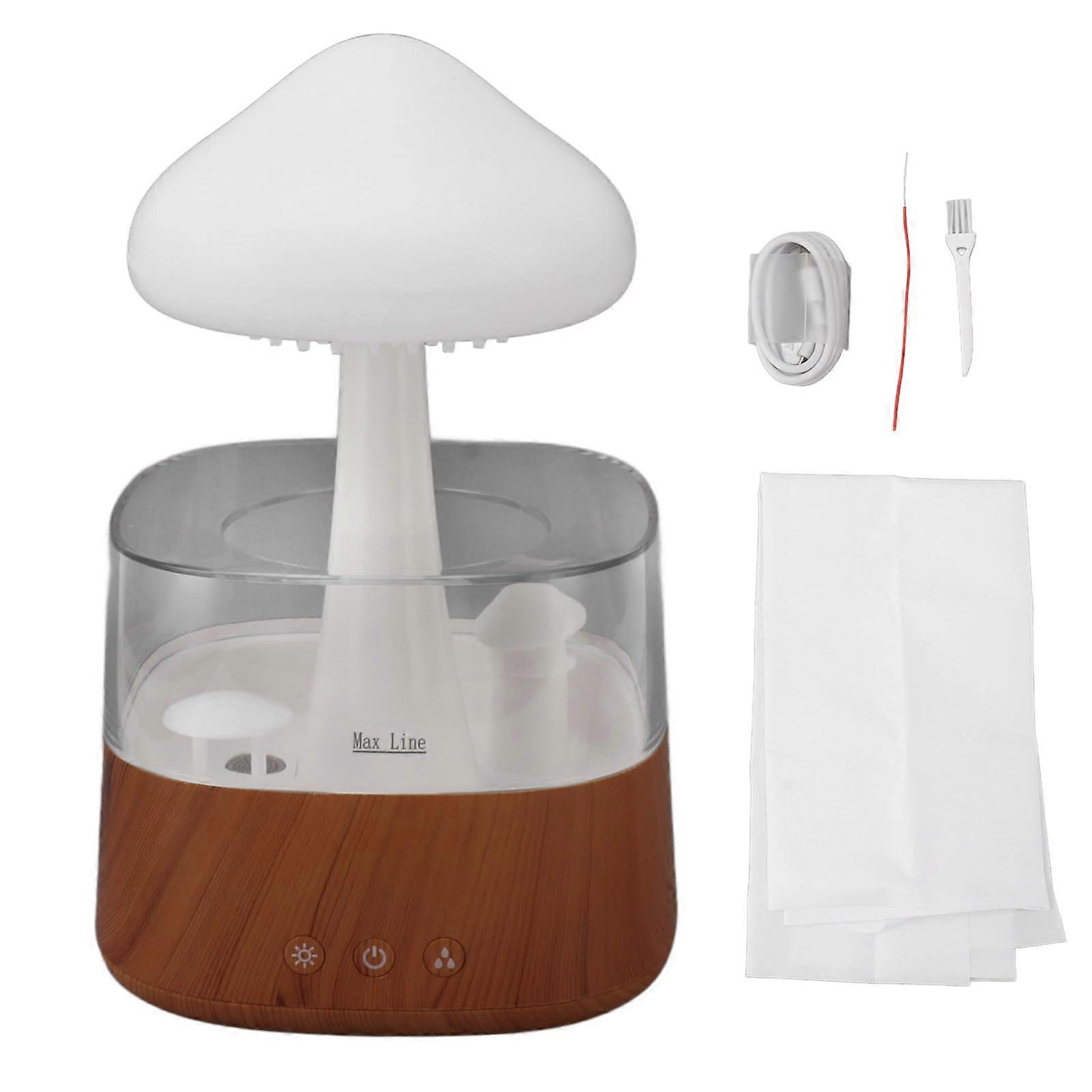 Rain Cloud Humidifier with ColorChanging LED Lights, Wood Grain Aromatherapy Diffuser for Bedroom