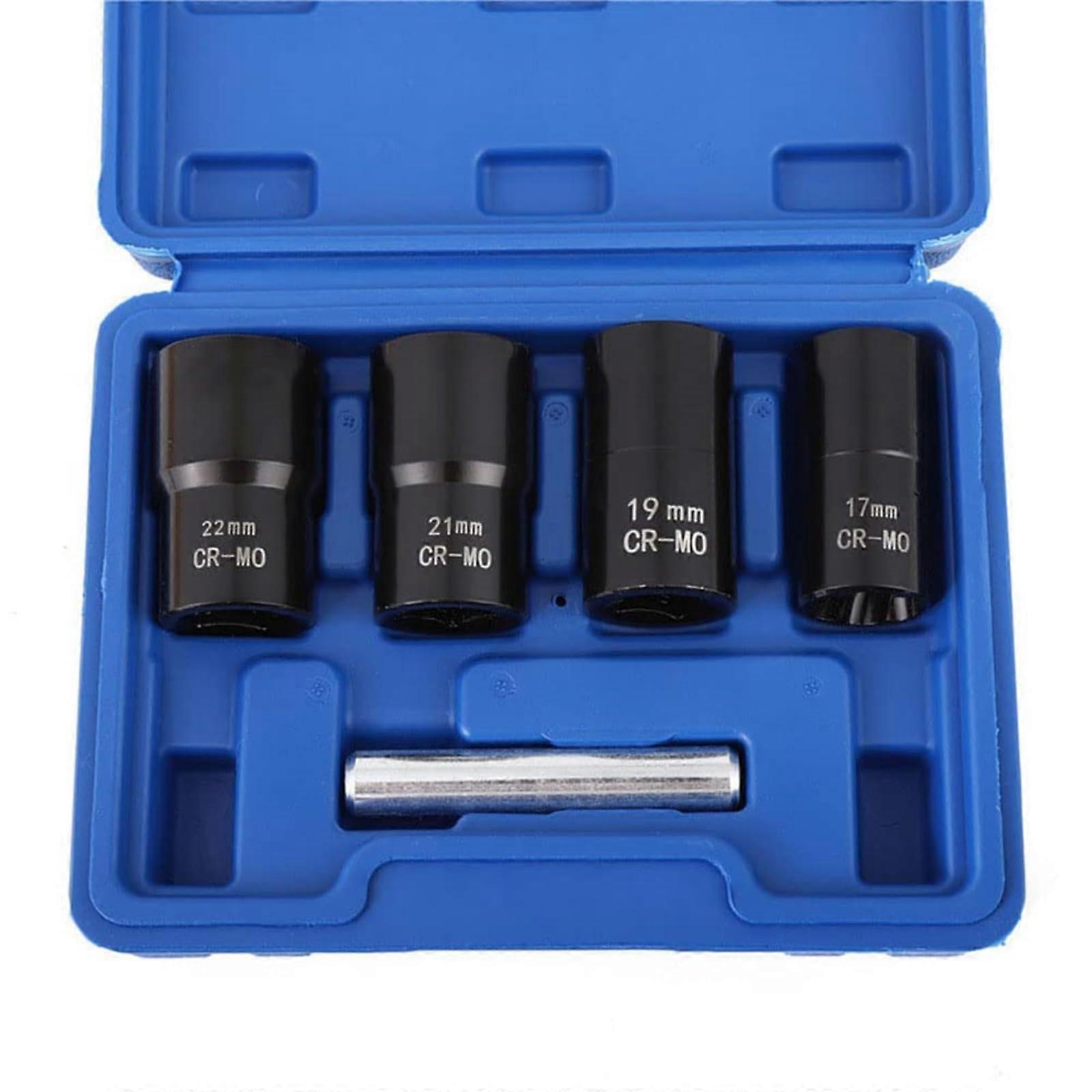 Lug Nut Remover and Bolt Extractor Socket Set, 1/2 Inch Drive, 5pcs 1722mm with Punch Rod