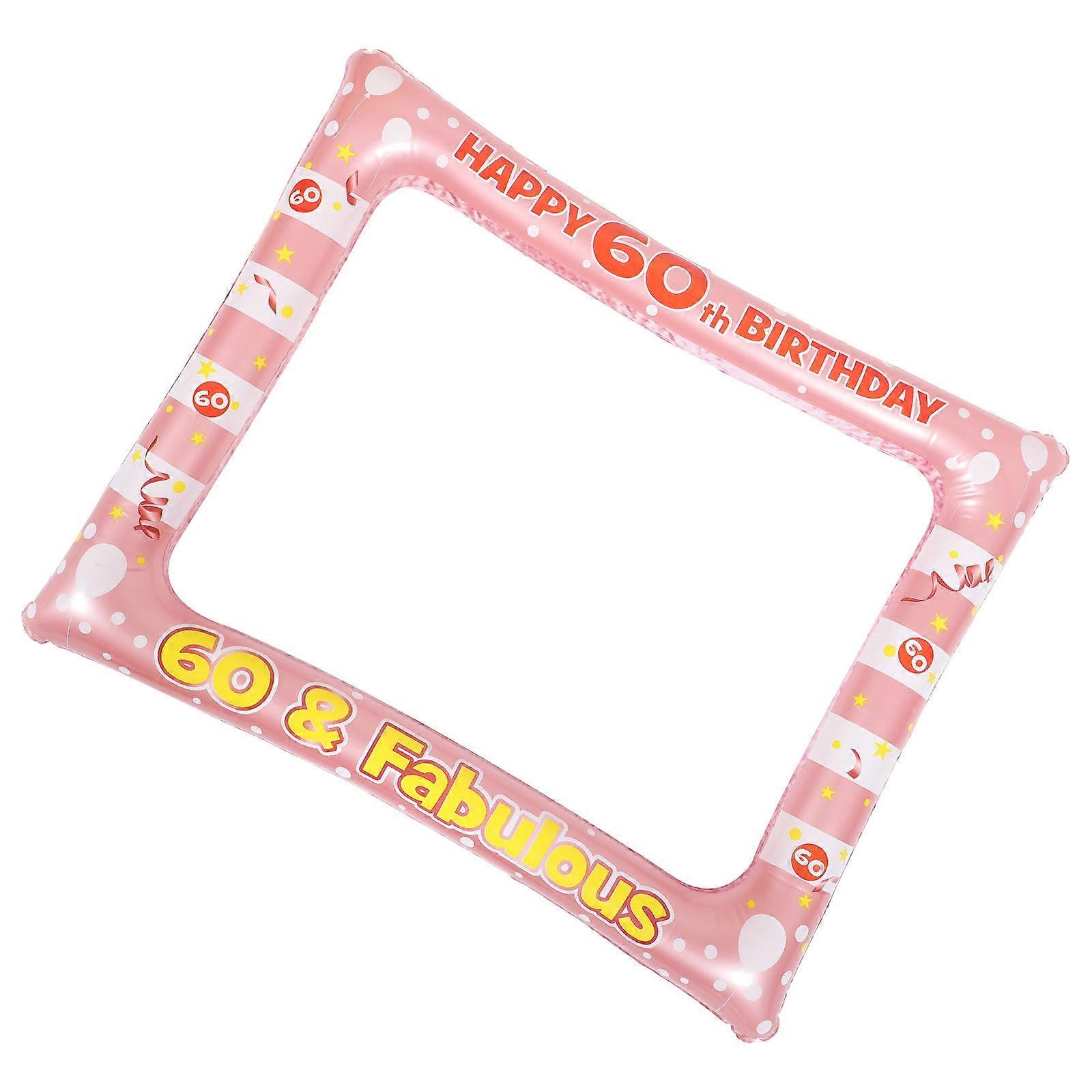 Birthday Inflatable Photo Frame Rectangular Shape Golden Color For Family Gathering 1Set
