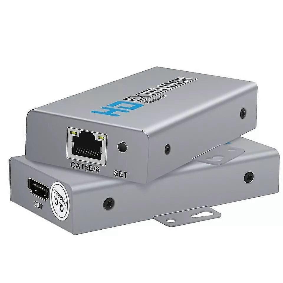 Hdmi Extender Hdmi Tramsmitter Receiver 50m/164ft Over Ethernet Cat5e/6 Rj45 Port With Hdmi Loopout For Pc Hdtv