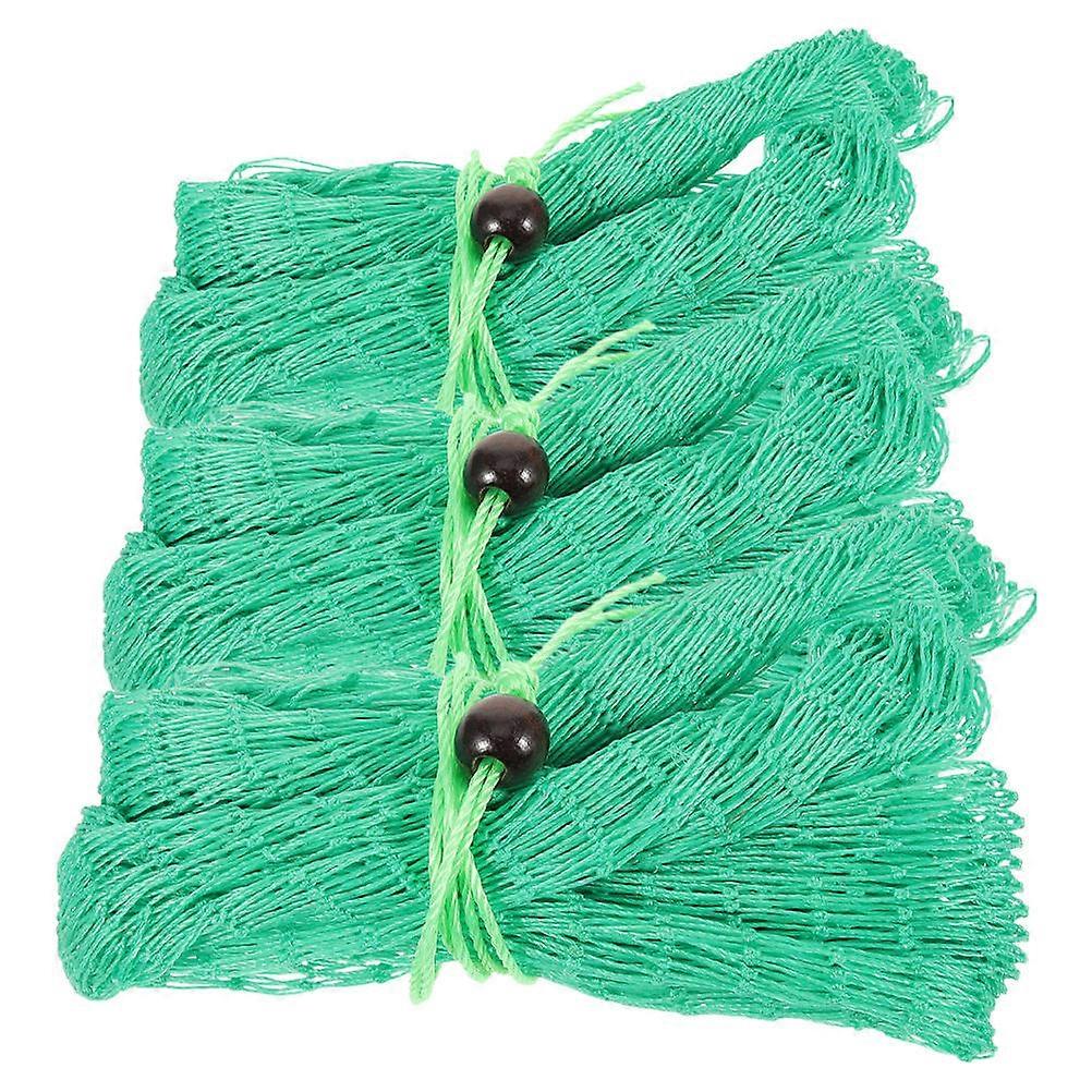 Fishing Net Bag Foldable Nylon Mesh for Fish Catching 6Pcs Drawstring