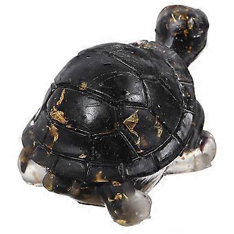 Schildpadfiguurtje Aquariumornament Microlandschap Zwarte Kleur Aquariumdecoratie Obsidiaan Handwerk Kantoordecoratie 1 Set