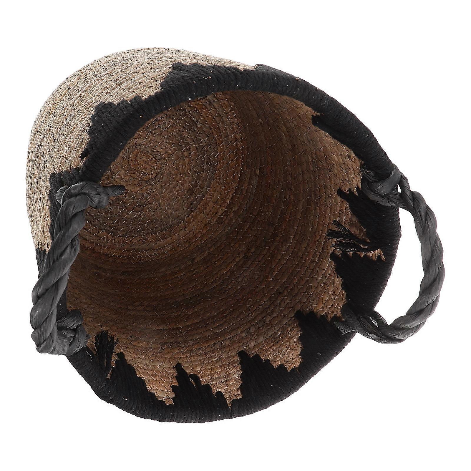 Natural Straw Laundry Basket for Laundry Room Storage with Handle