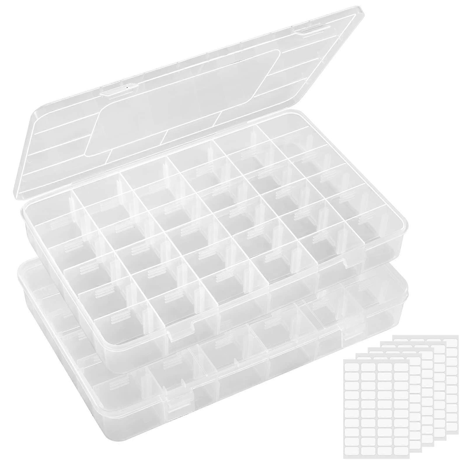 2026 2 Pack Stackable Plastic Organizer Storage Box for Beads Art DIY 36 Grids
