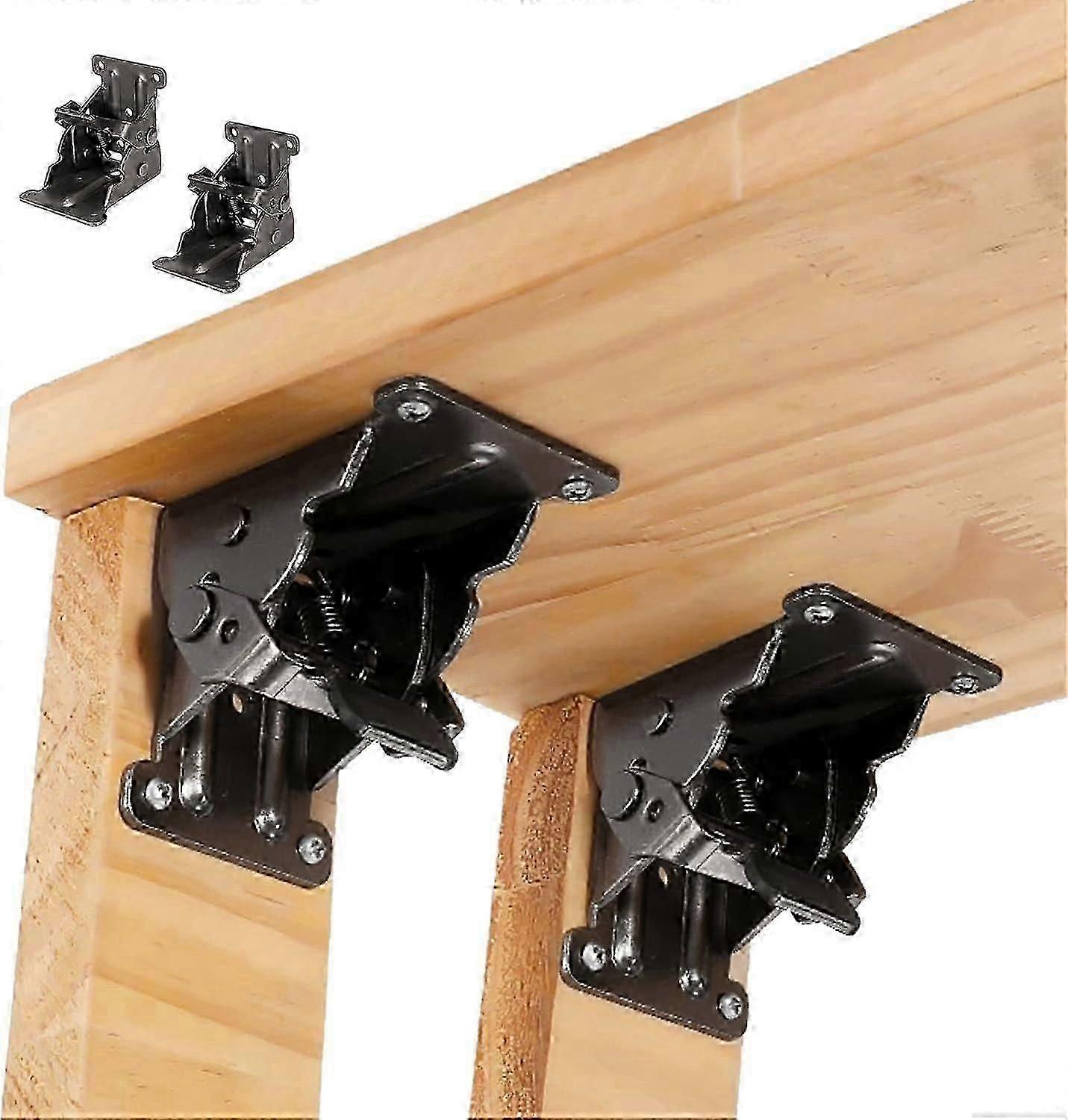 2pcs Foldable Support Bracket, Self-locking Hinge for Table Bed Furniture