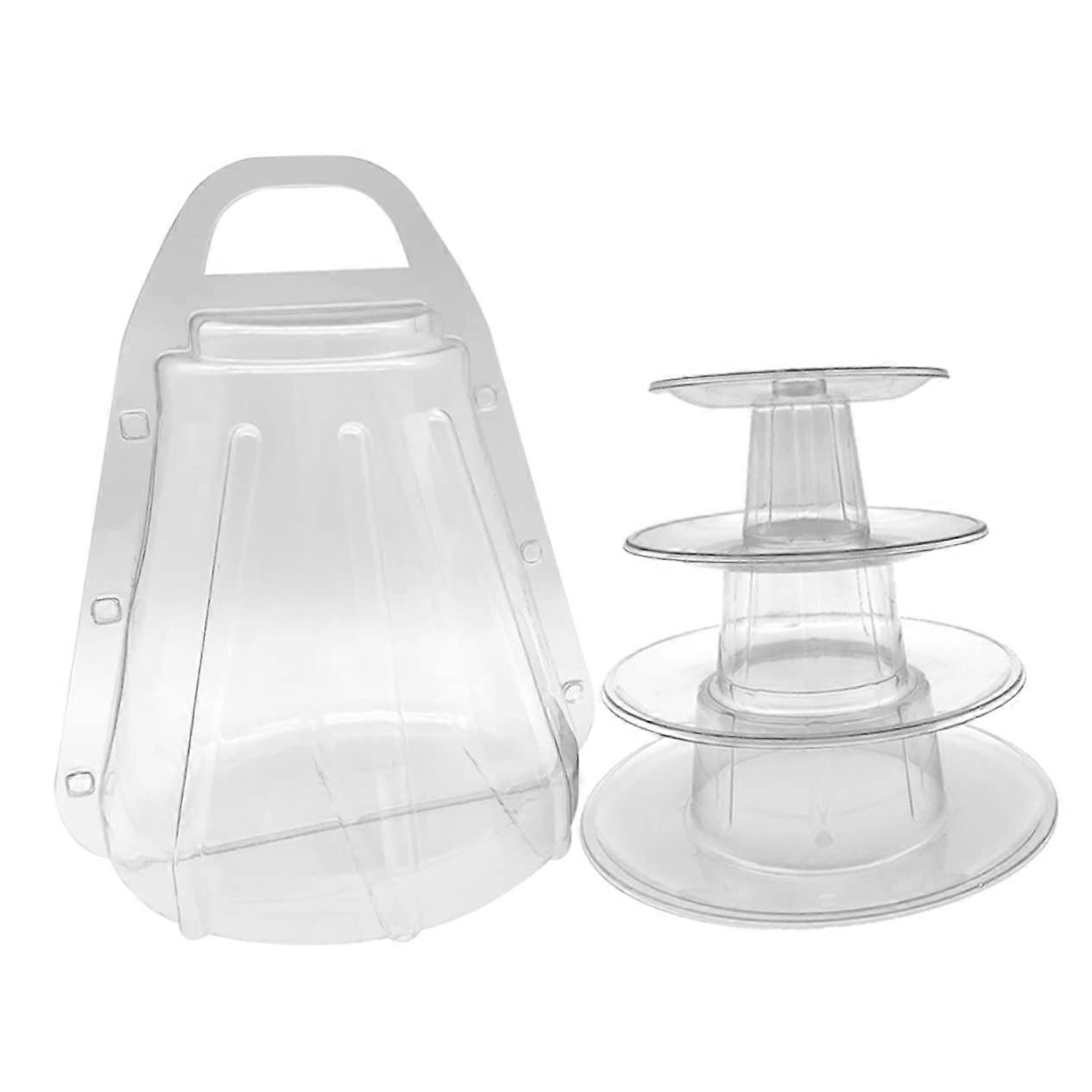 Macaron Display Stand FourLayer Transparent Cake Holder for Parties Bakery and Home Use