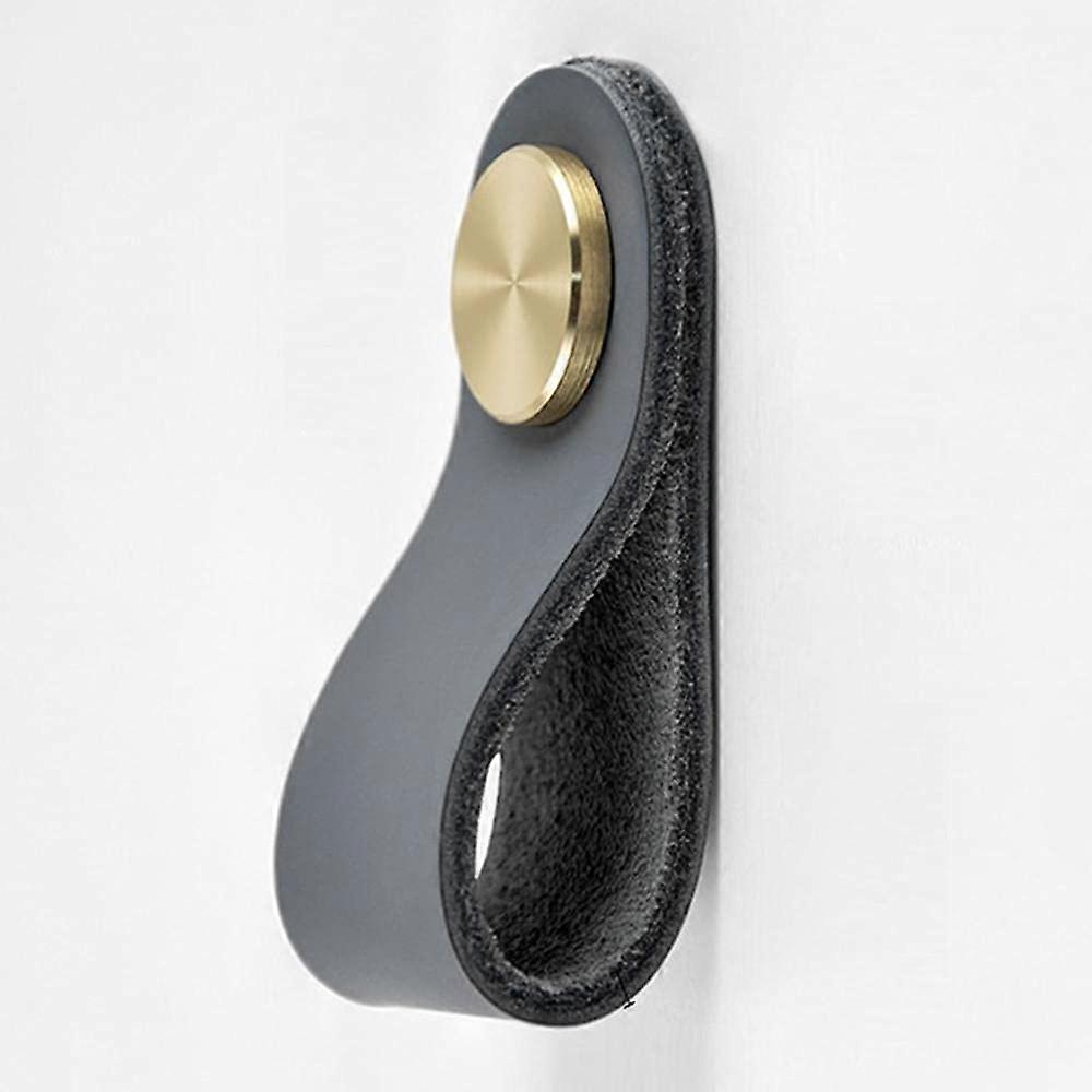 Leather Cabinet Handles 4Pcs 128mm Copper Leather Drawer Pulls Modern Stylish Wardrobe Kitchen