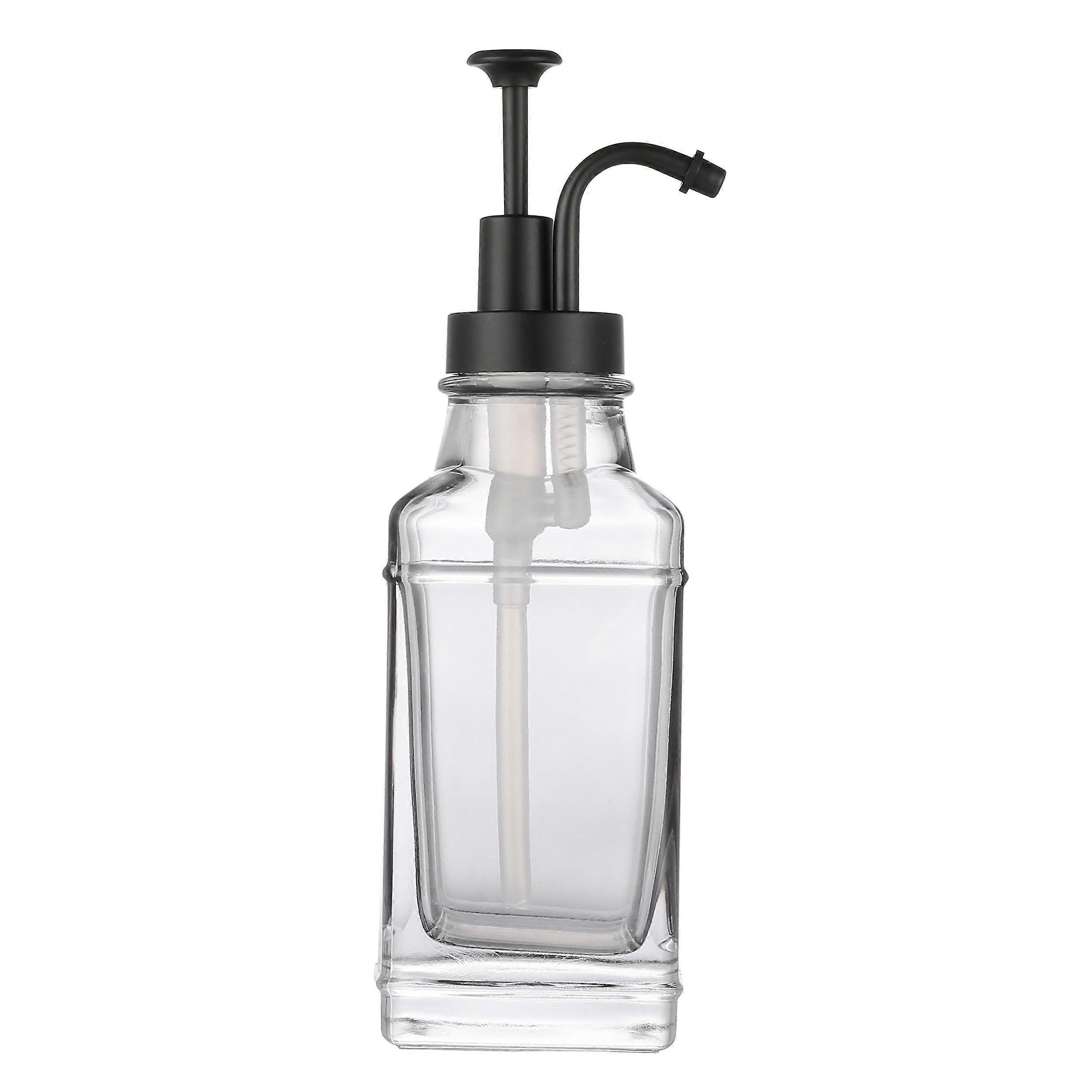 Glass Soap Dispenser with Smooth Durable Pump, Clear Refillable for Bathroom Kitchen Countertop Decor