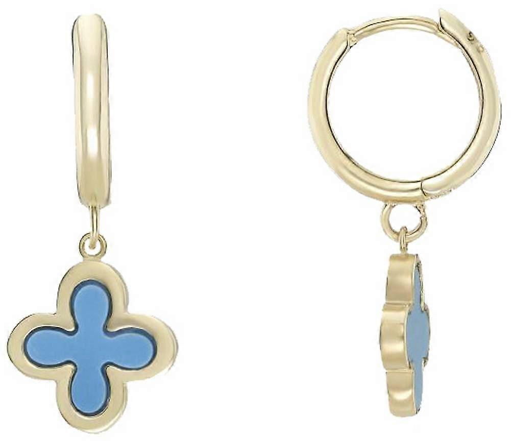 Mark Milton Drop Earrings - Yellow Gold/Turquoise Blue