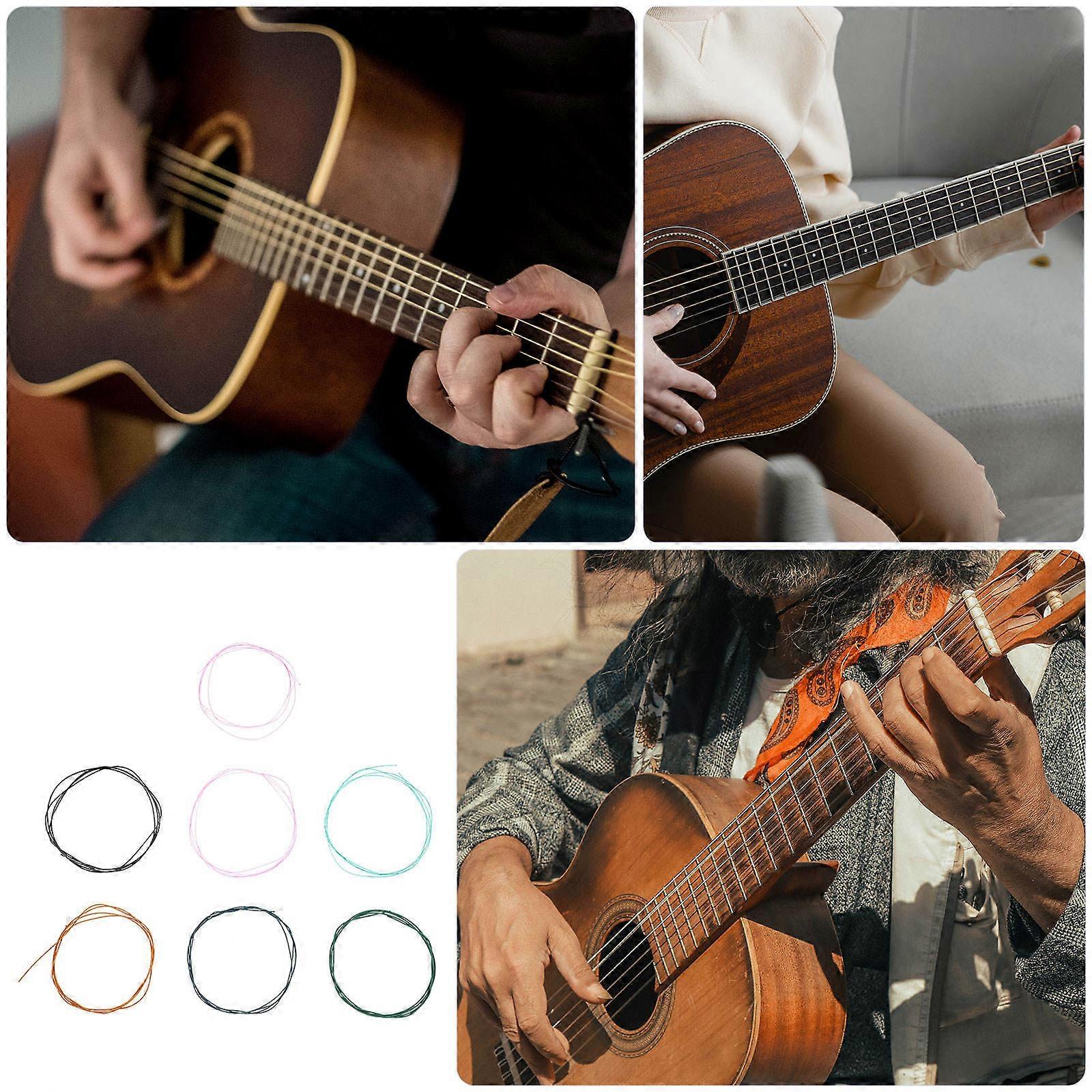 Assorted Color Guitar Strings Replacement for 6Pcs Acoustic Guitar