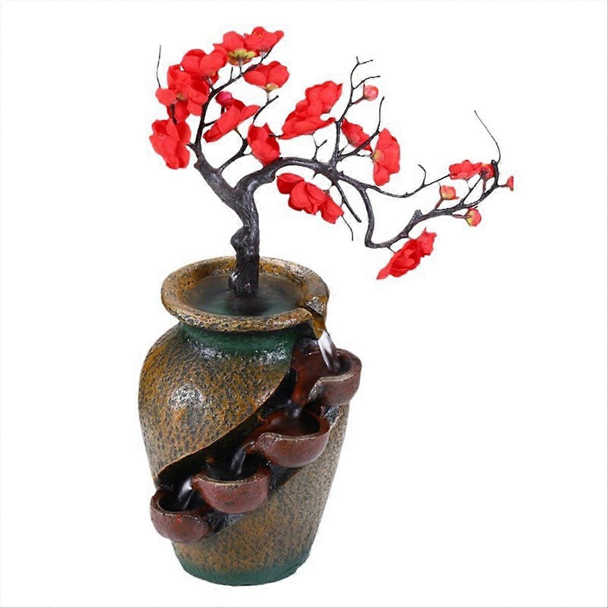 Indoor Waterfall Vase Simulates Decorative Tree Desktop