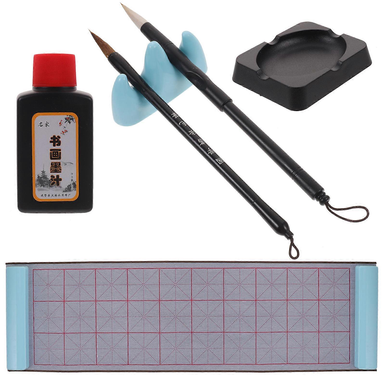 Chinese Brushes Calligraphy Set for Calligraphy Class Assorted Color Plastic Ink Water Writing Function 1Set