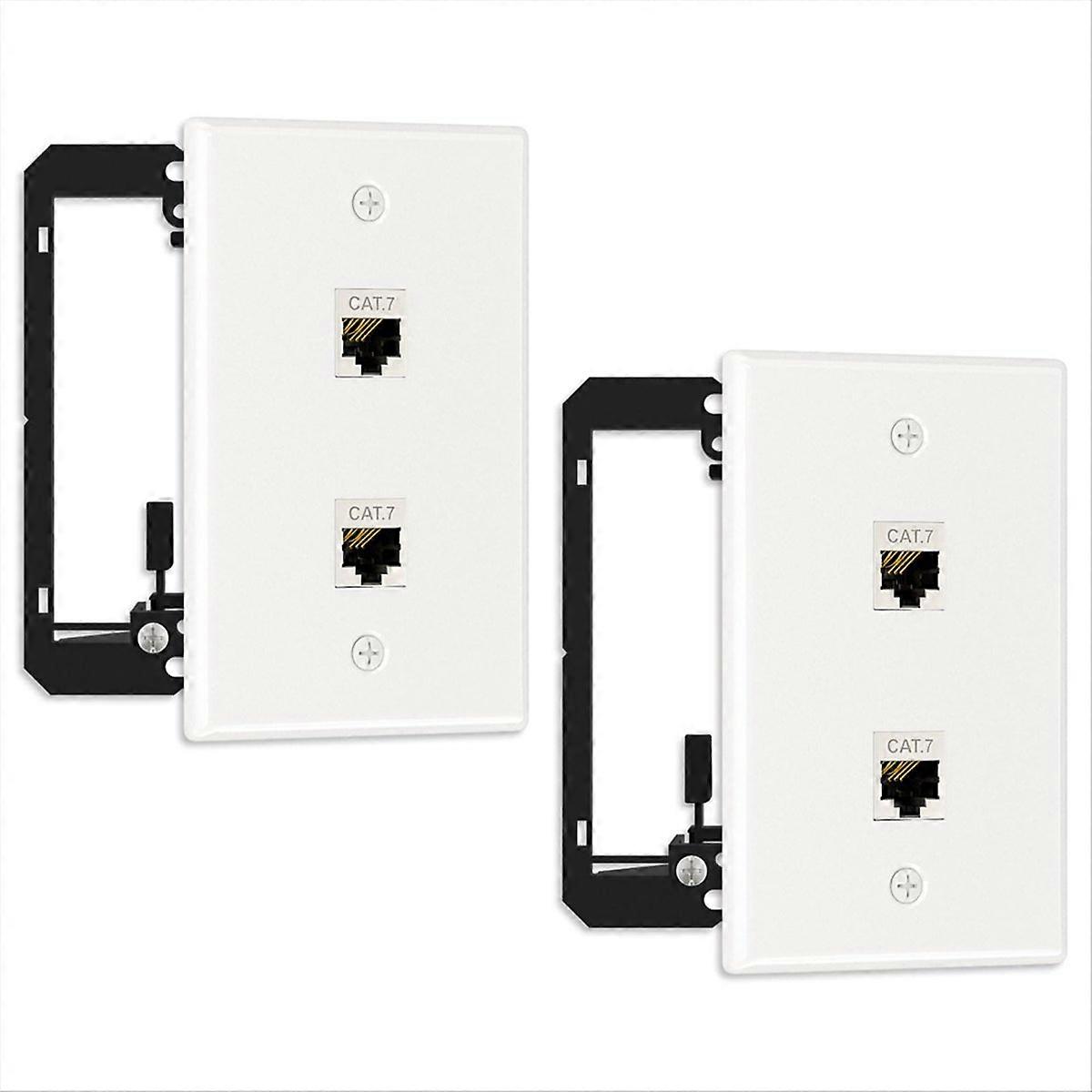 2 Pack Ethernet Wall Plate, 2 Port Wall Plate