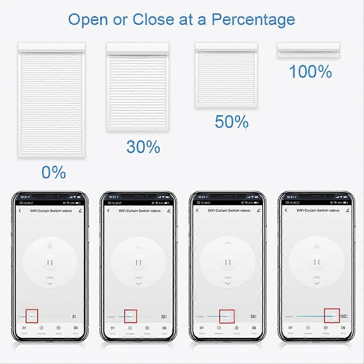 Tuya WiFi Smart Touch Button Switch Connected Electric Curtains Blinds Roller Shutter Compatible for