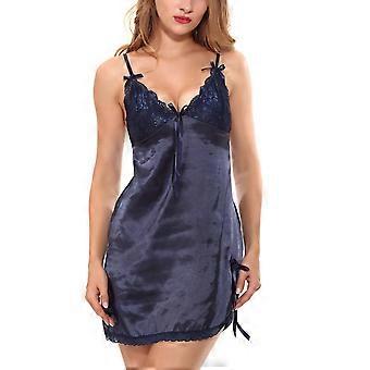 Lencería sin mangas para mujer, ropa de dormir con escote en V profundo, camisón de encaje, lencería para mujer
